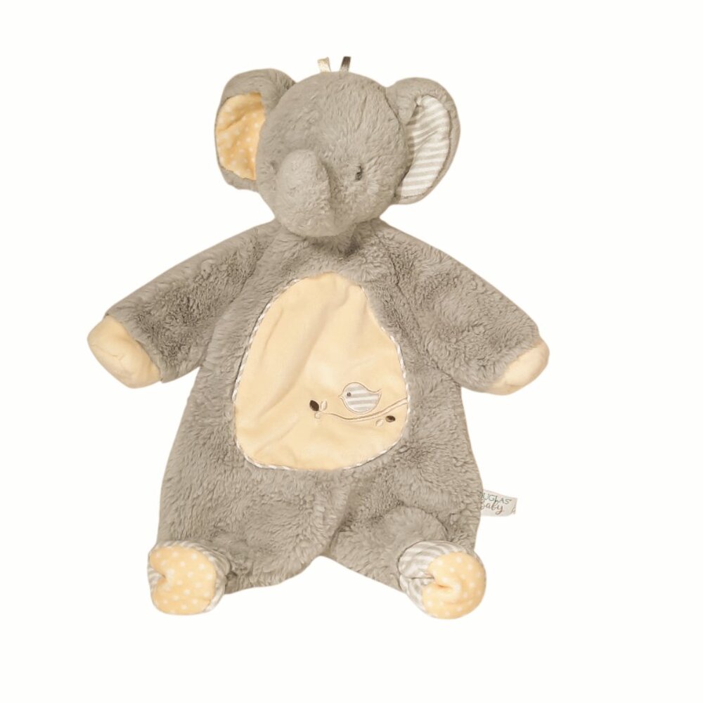 2023 Douglas Baby Gray Sshlumpie Elephant Bird Lovey Security Blanket 17"